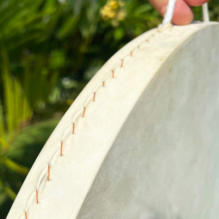 Close-up of Ocean Drum surface showing natural materials