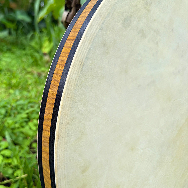Close-up of Wooden Ocean Drum surface showing natural materials
