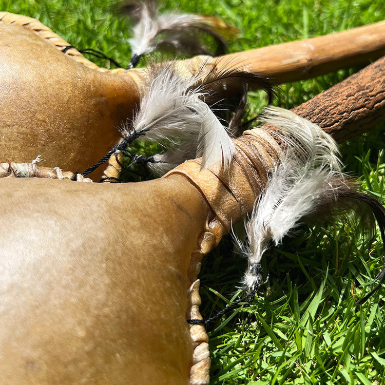 Handcrafted Shamanic Shaker made from wood and seeds