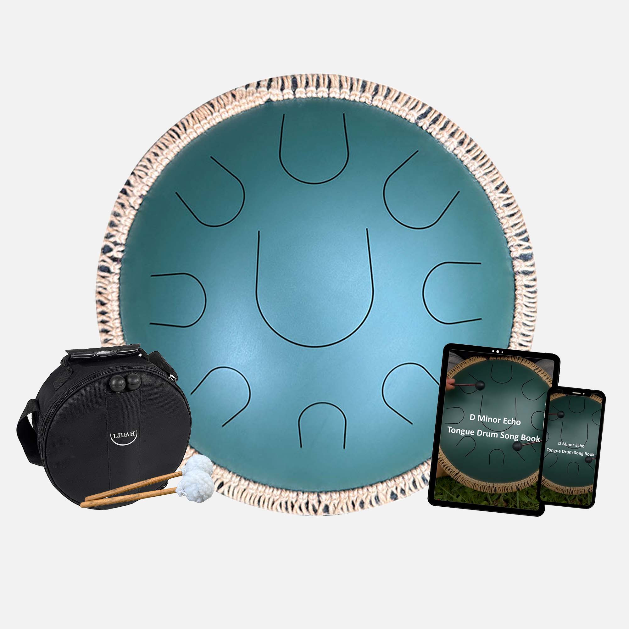 LIDAH® Steel Tongue Drum Echo Series Bundel Groen