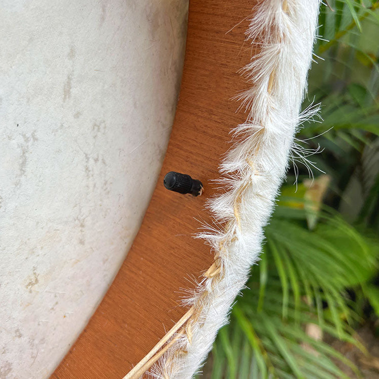 Close-up of tuning valve on LIDAH® Shamanic Drum