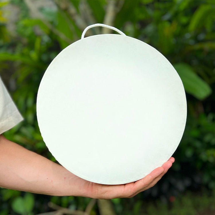 LIDAH® Ocean Drum handgemaakt van teakhout en geitenleer