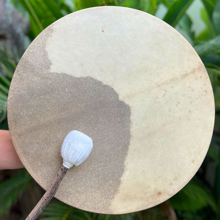 Close-up of Shamanic Drum surface showing natural texture