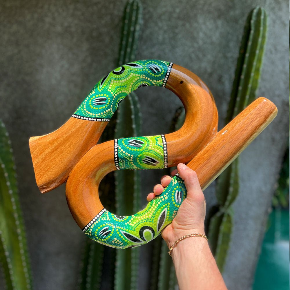 LIDAH® Snake Didgeridoo handgemaakt van teakhout