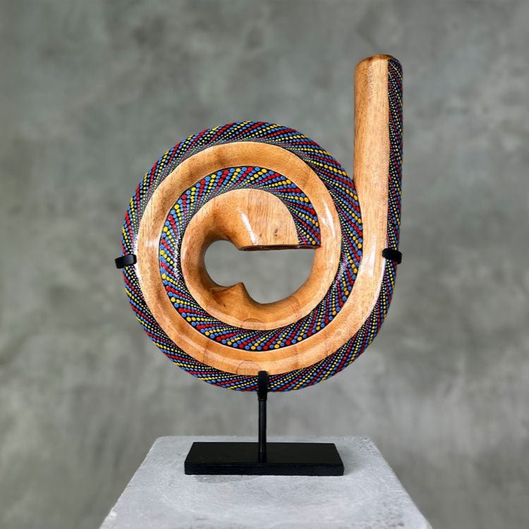 Paarse LIDAH® Spiral Didgeridoo Studio-afbeelding met standaard