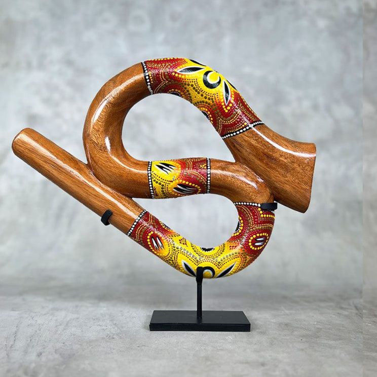 Red LIDAH® Snake Didgeridoo Studio Picture With Stand