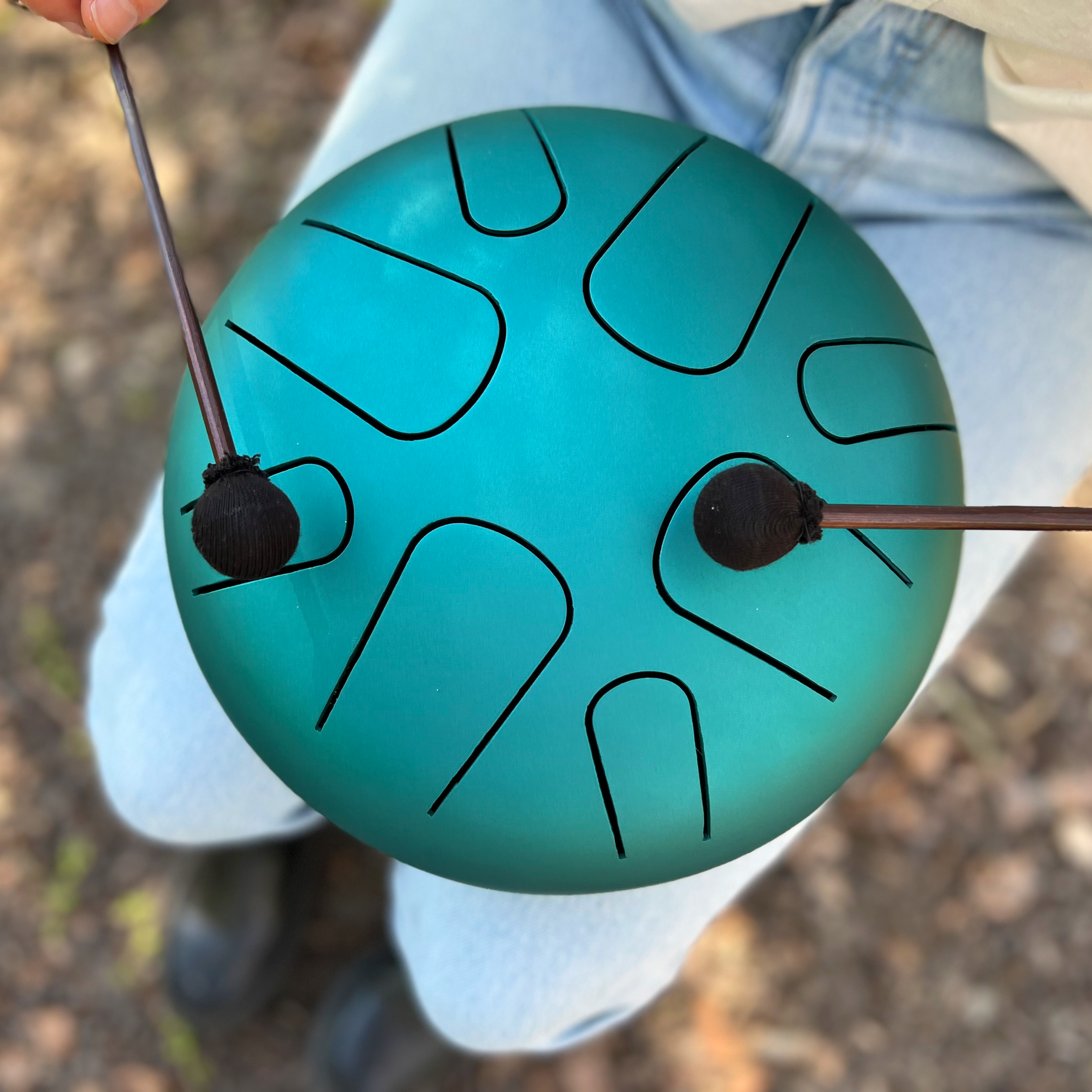 LIDAH® Steel Tongue Drum producing soft melodic tones