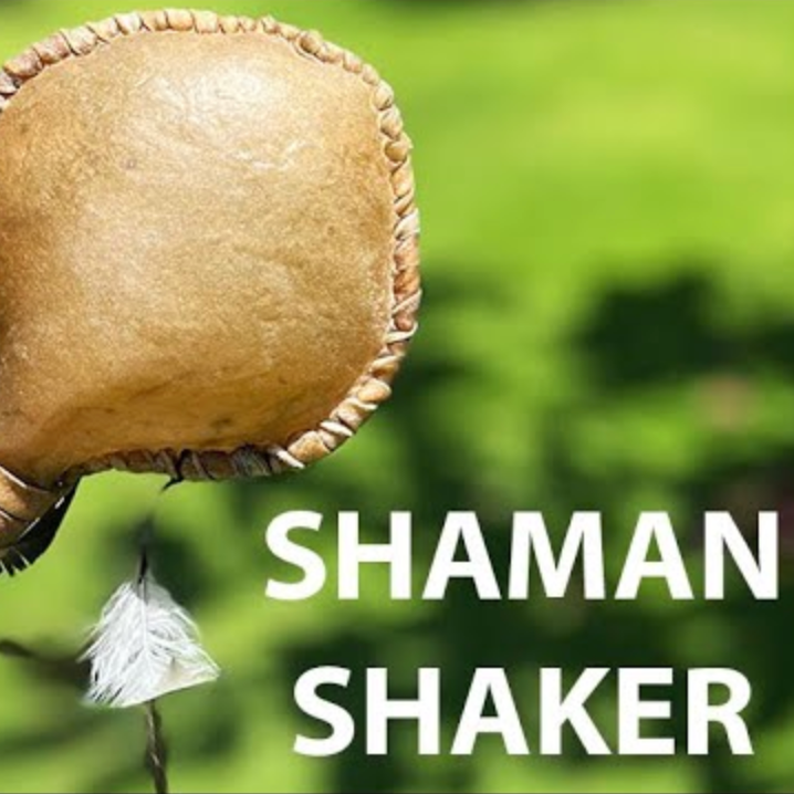 Sound healer using Shamanic Shaker to release energy
