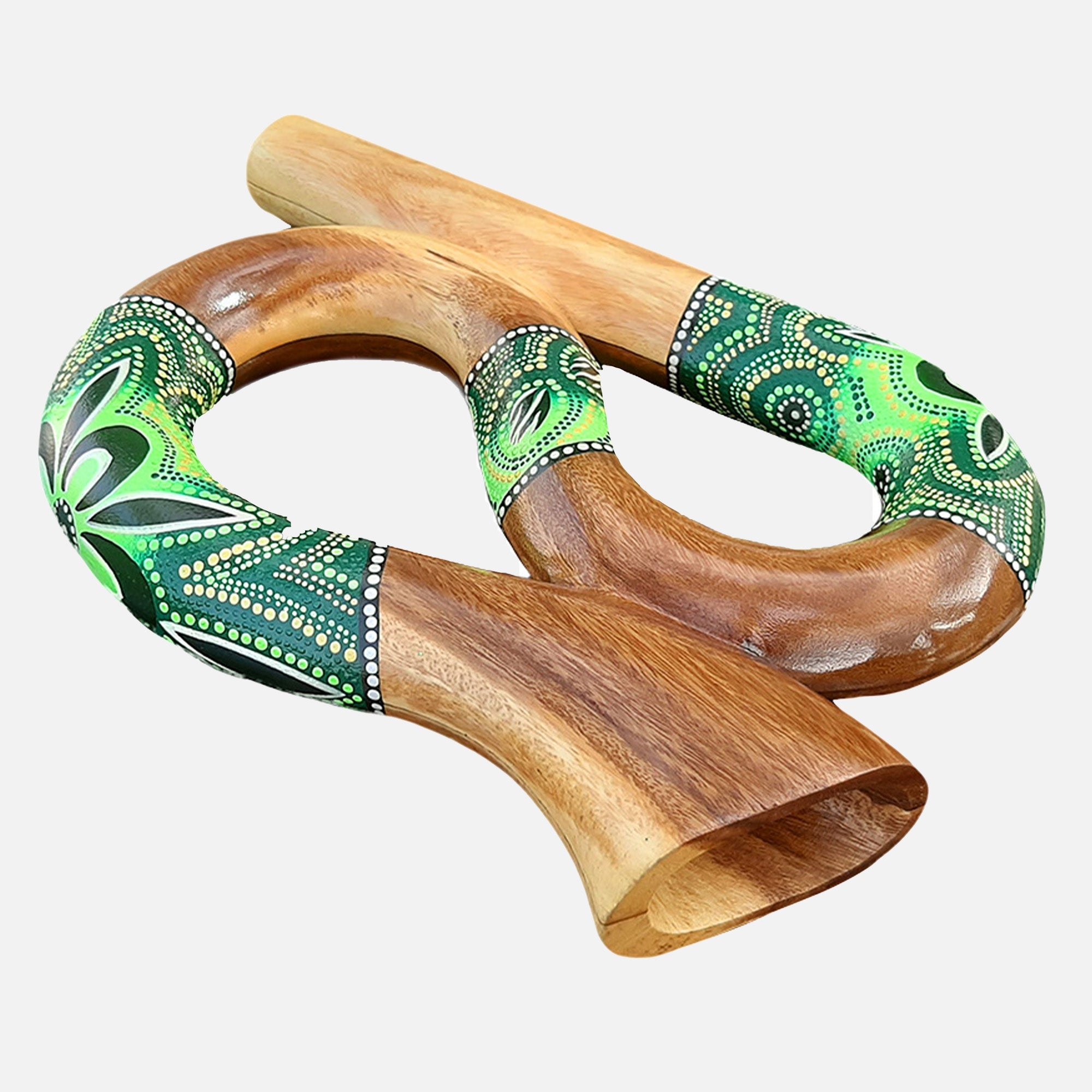 Gedraaide Snake Didgeridoo ontworpen voor compacte, volle resonantie