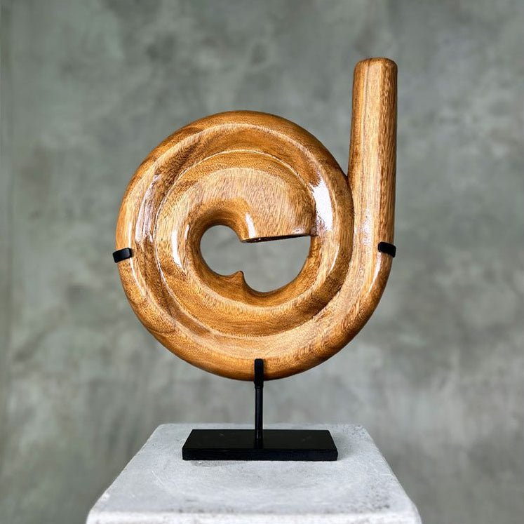 Natuurlijke LIDAH® Spiral Didgeridoo Studio-afbeelding met standaard